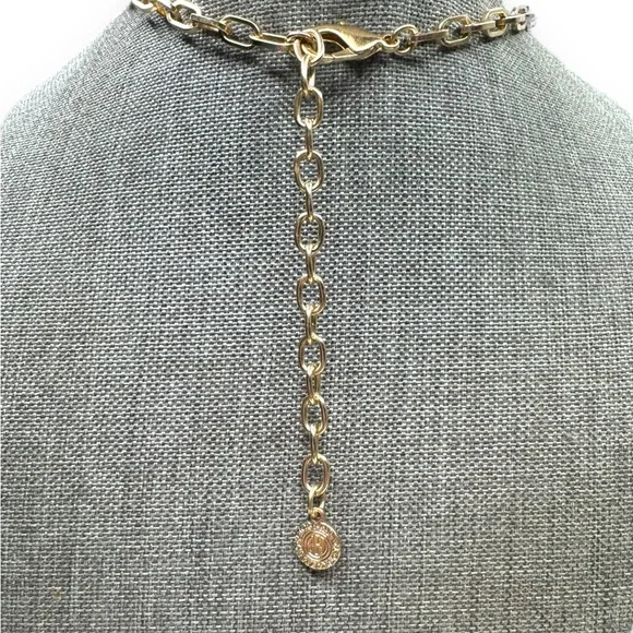 Graziano Gold Tone Lucite Mica Flake Multi Strand Adjustable Necklace - Picture 6 of 8